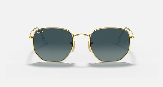 Ray-Ban Hexagonal Flat Lenses Γυαλιά Ηλίου Χρυσό με Πράσινους Φακούς