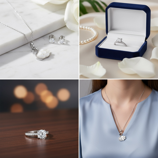 Σετ Κοσμημάτων Swarovski – Κύκνος (Ατσάλινο)