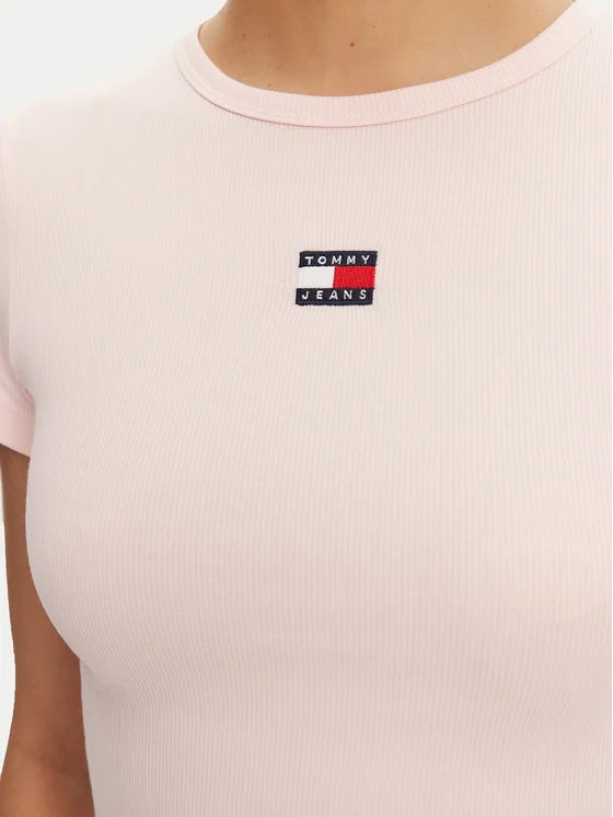 T-Shirt Badge Ροζ Slim Fit