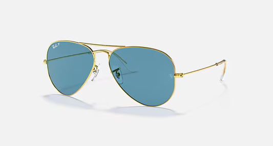 Ray-Ban Aviator Classic - Χρυσά Γυαλιά Ηλίου με Μπλε Φακούς