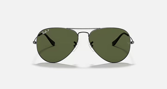 Ray-Ban Aviator Classic - Ασημί Γυαλιά Ηλίου με Σκούρους Πράσινους Φακούς