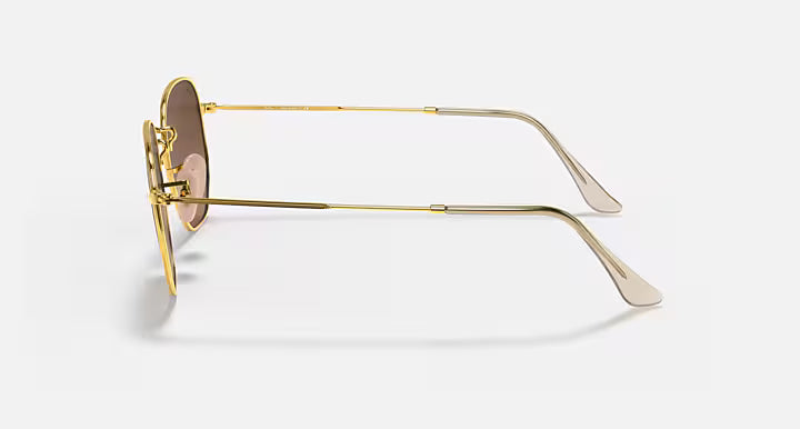 Ray-Ban Hexagonal Flat Lenses Γυαλιά Ηλίου Gold με Καφέ Φακούς