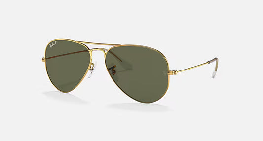 Ray-Ban Aviator Classic - Χρυσά Γυαλιά Ηλίου με Σκούρους Πράσινους Φακούς