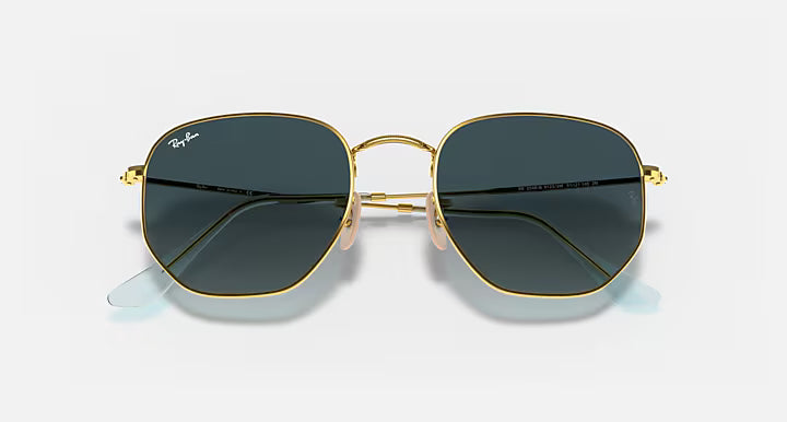 Ray-Ban Hexagonal Flat Lenses Γυαλιά Ηλίου Χρυσό με Πράσινους Φακούς