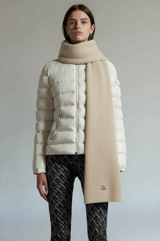 Μπεζ Πλεκτό Κασκόλ – Moncler