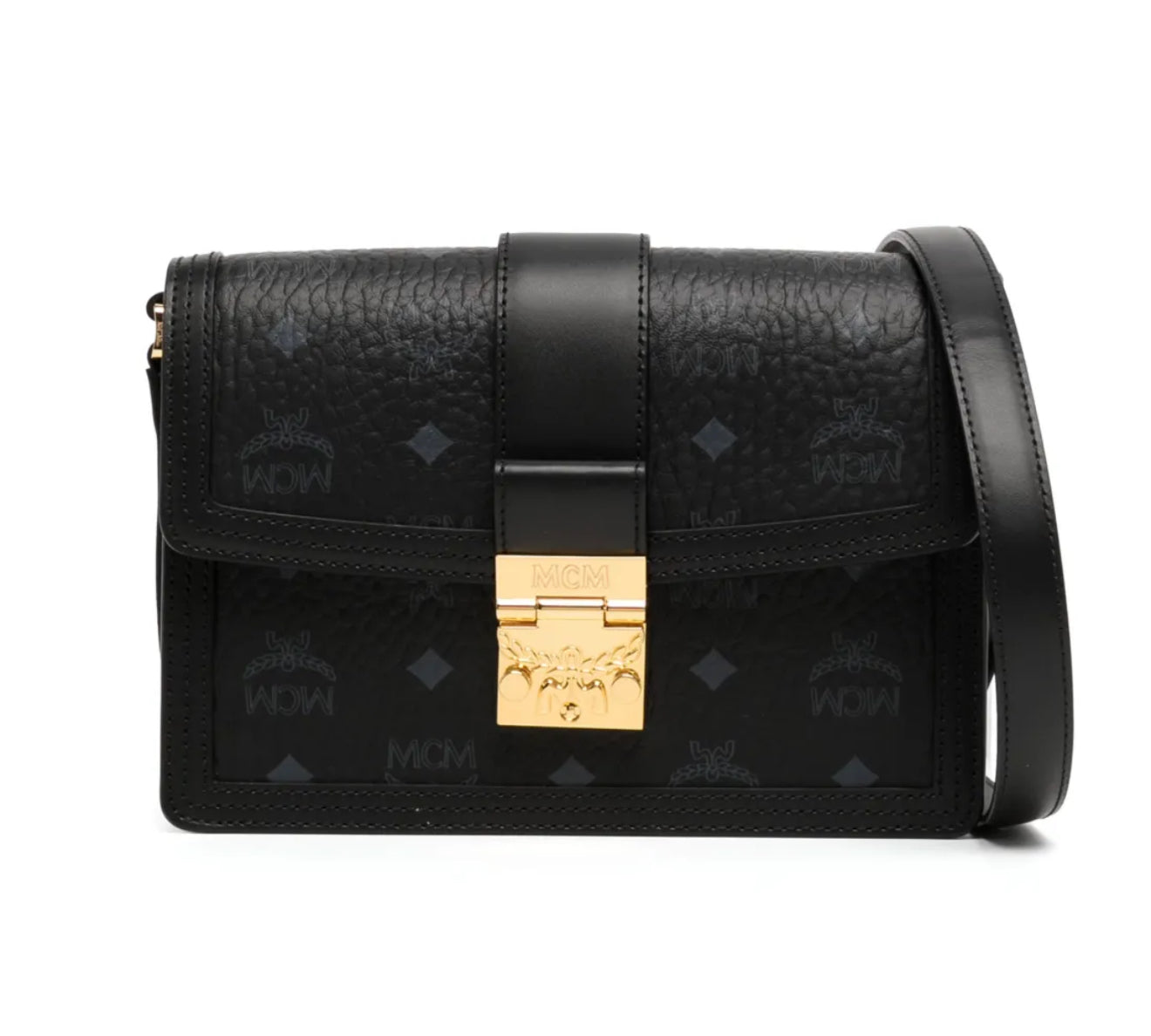 MCM Patricia Visetos Crossbody Bag – Black