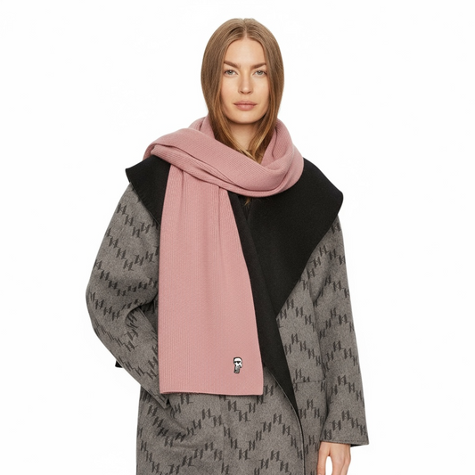 Karl Lagerfeld Ikonik Ribbed Scarf – Ροζ