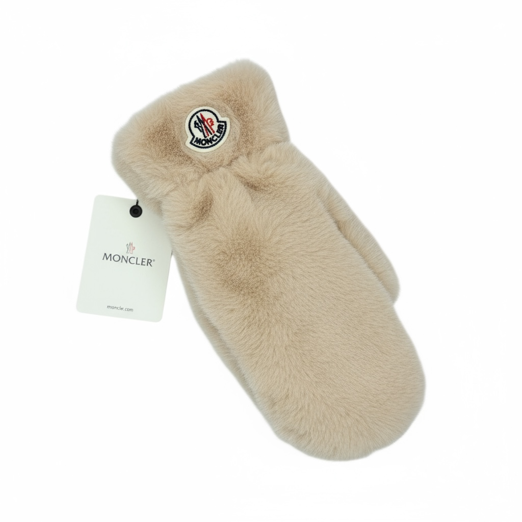 Γυναικεία Γάντια Moncler – Μπεζ Γούνινα & Ζεστά