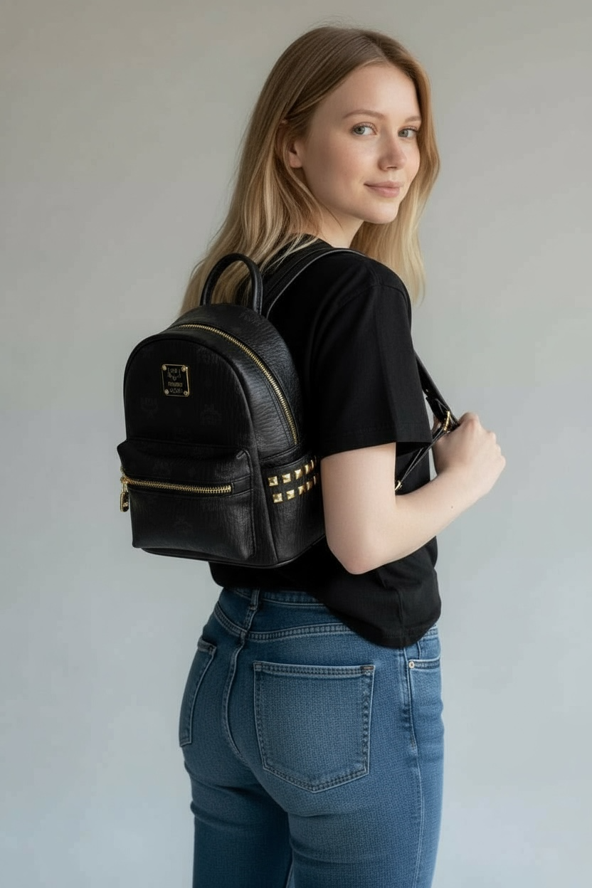 MCM Stark Backpack Black Visetos