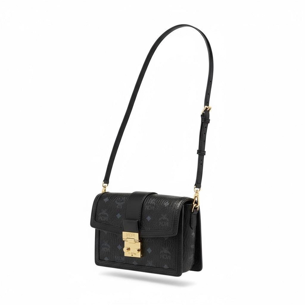 MCM Patricia Visetos Crossbody Bag – Black