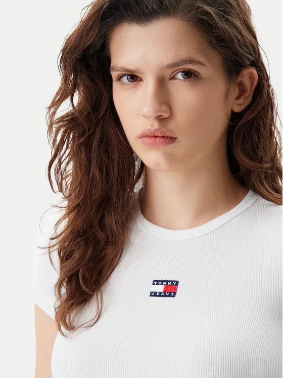 T-Shirt Badge Λευκό Slim Fit
