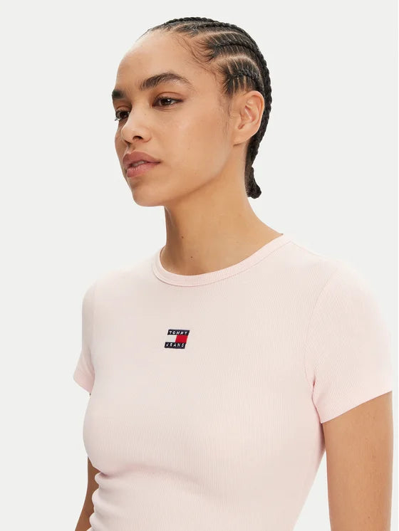 T-Shirt Badge Ροζ Slim Fit
