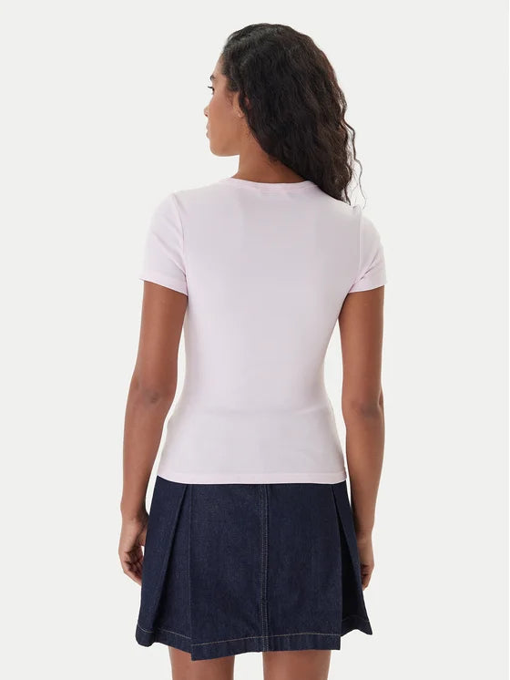 T-Shirt Badge Ροζ Slim Fit