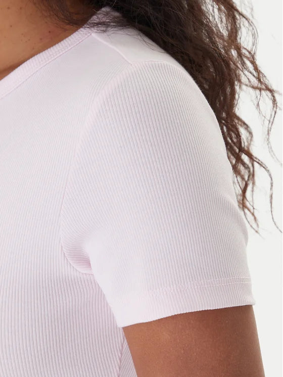 T-Shirt Badge Ροζ Slim Fit