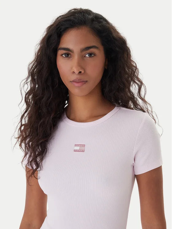 T-Shirt Badge Ροζ Slim Fit